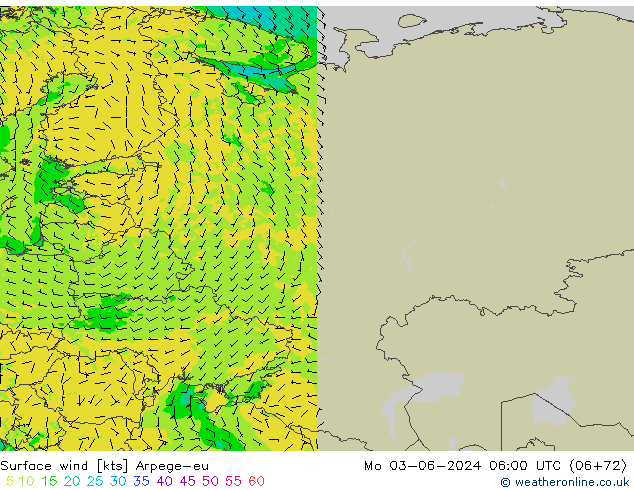  10 m Arpege-eu  03.06.2024 06 UTC