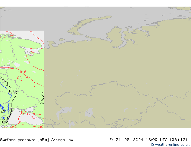 Surface pressure Arpege-eu Fr 31.05.2024 18 UTC