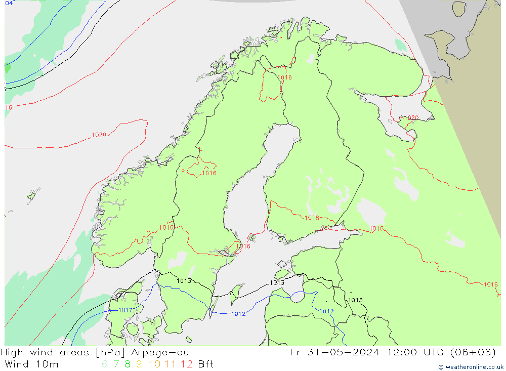 High wind areas Arpege-eu Fr 31.05.2024 12 UTC