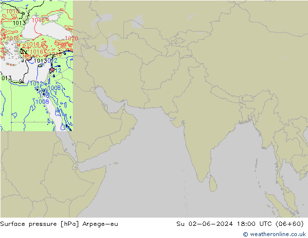 Surface pressure Arpege-eu Su 02.06.2024 18 UTC