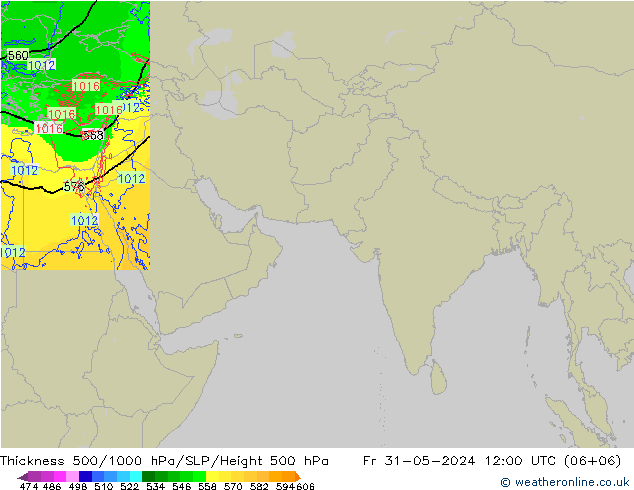 Thck 500-1000hPa Arpege-eu Fr 31.05.2024 12 UTC