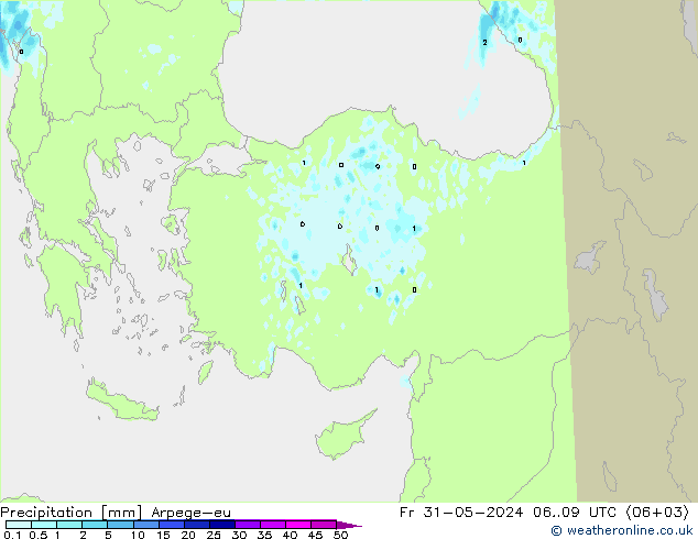 Neerslag Arpege-eu vr 31.05.2024 09 UTC