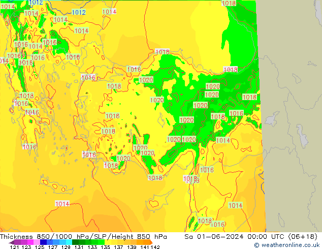 Thck 850-1000 hPa Arpege-eu sab 01.06.2024 00 UTC