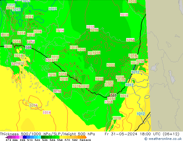 Thck 500-1000hPa Arpege-eu Fr 31.05.2024 18 UTC