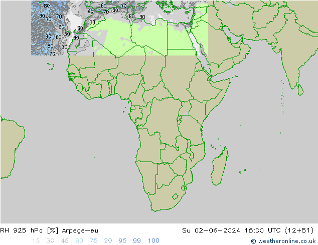 RH 925 hPa Arpege-eu  02.06.2024 15 UTC