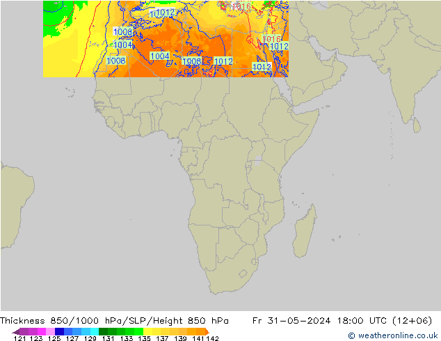 Thck 850-1000 hPa Arpege-eu Pá 31.05.2024 18 UTC