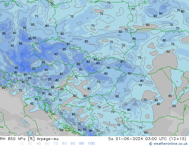 850 hPa Nispi Nem Arpege-eu Cts 01.06.2024 03 UTC