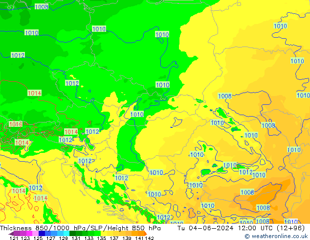 Thck 850-1000 hPa Arpege-eu Tu 04.06.2024 12 UTC