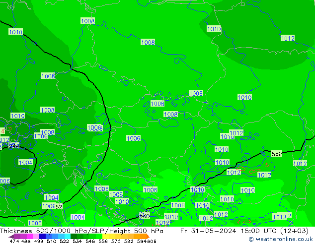 Thck 500-1000hPa Arpege-eu pt. 31.05.2024 15 UTC