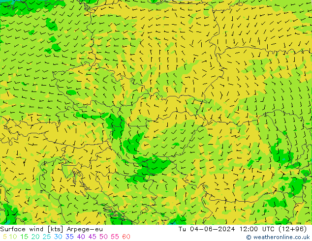 Rüzgar 10 m Arpege-eu Sa 04.06.2024 12 UTC