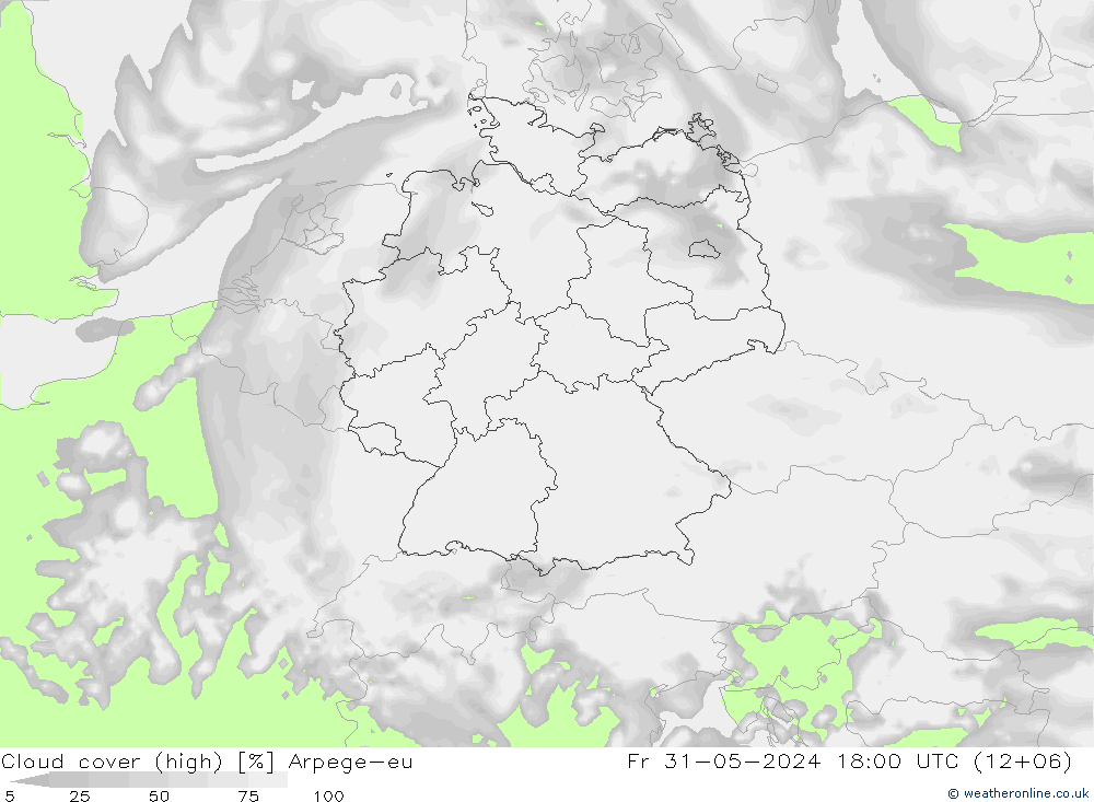 Bewolking (Hoog) Arpege-eu vr 31.05.2024 18 UTC