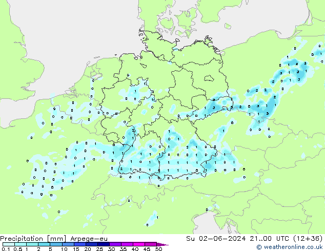 Yağış Arpege-eu Paz 02.06.2024 00 UTC