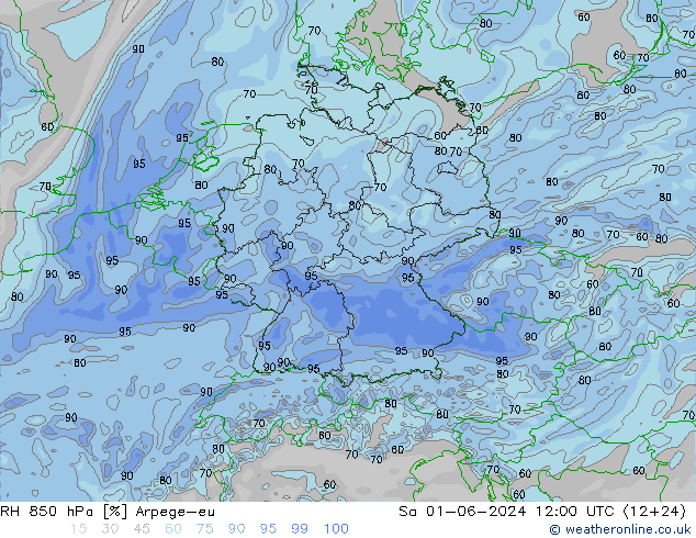 RV 850 hPa Arpege-eu za 01.06.2024 12 UTC