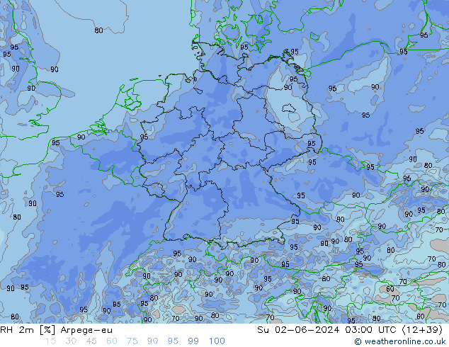 RH 2m Arpege-eu nie. 02.06.2024 03 UTC