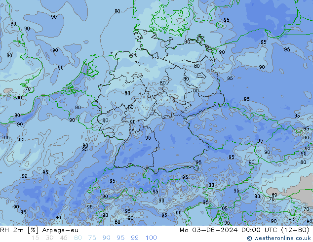 RH 2m Arpege-eu  03.06.2024 00 UTC