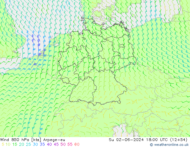  850 hPa Arpege-eu  02.06.2024 18 UTC