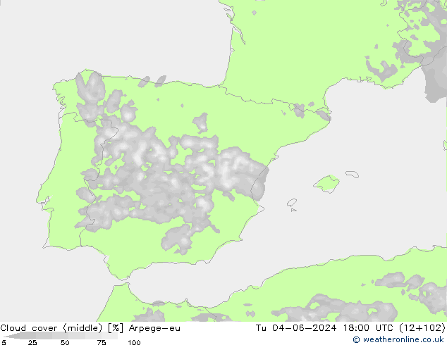 zachmurzenie (środk.) Arpege-eu wto. 04.06.2024 18 UTC