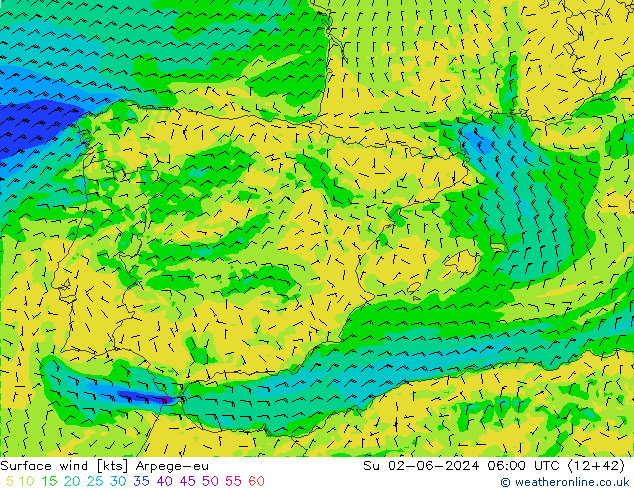  10 m Arpege-eu  02.06.2024 06 UTC
