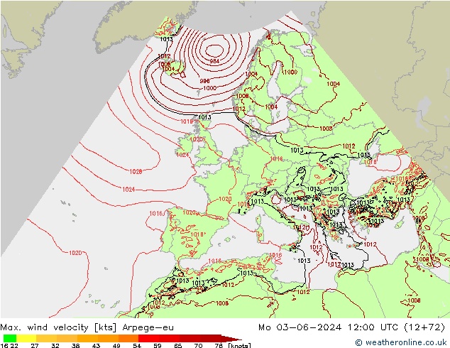 Windböen Arpege-eu Mo 03.06.2024 12 UTC