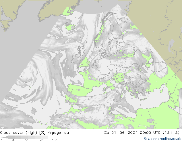 vysoký oblak Arpege-eu So 01.06.2024 00 UTC