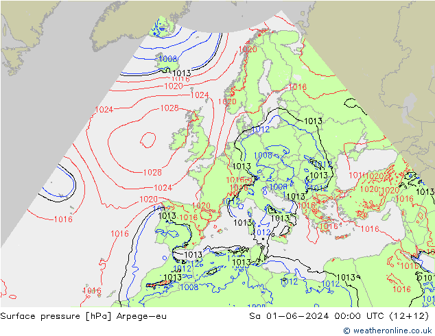 Yer basıncı Arpege-eu Cts 01.06.2024 00 UTC