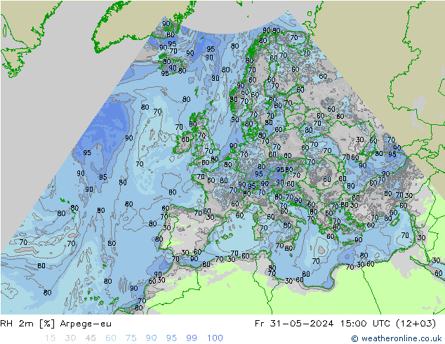 RH 2m Arpege-eu Fr 31.05.2024 15 UTC