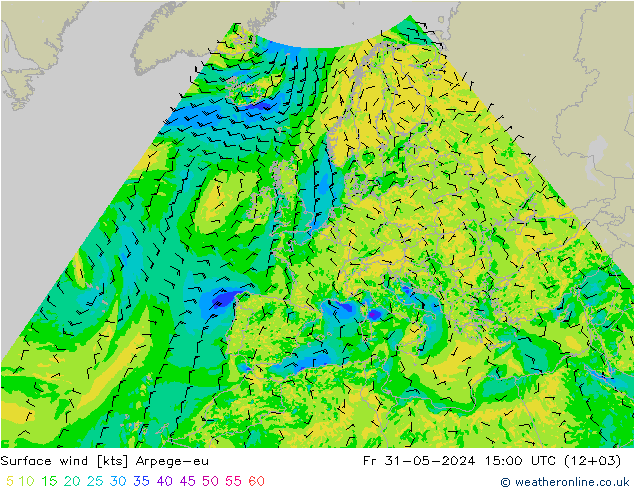 风 10 米 Arpege-eu 星期五 31.05.2024 15 UTC