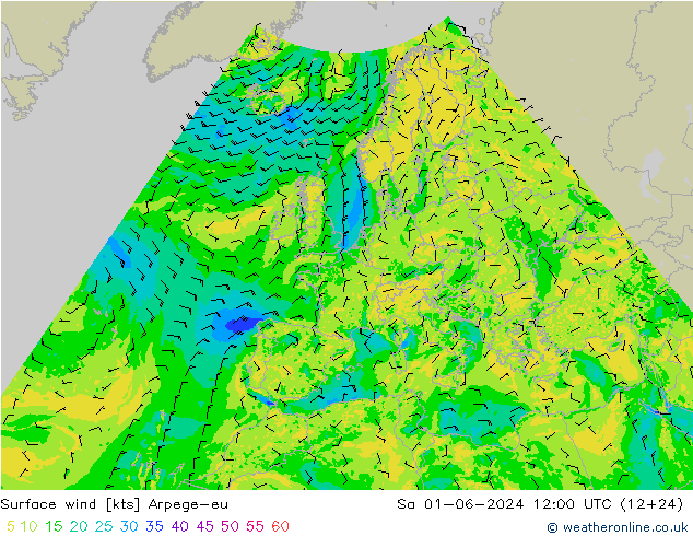 Bodenwind Arpege-eu Sa 01.06.2024 12 UTC