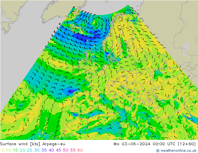 Bodenwind Arpege-eu Mo 03.06.2024 00 UTC