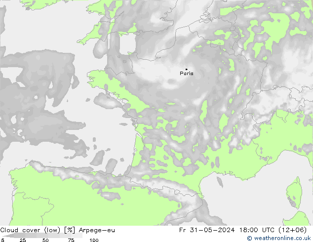 Nubi basse Arpege-eu ven 31.05.2024 18 UTC