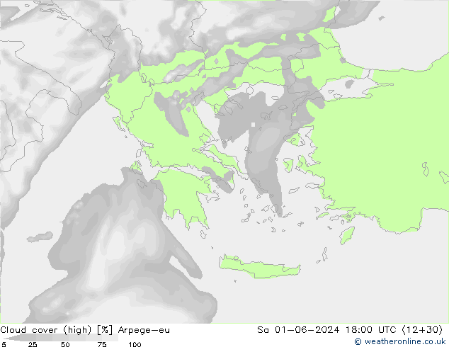 Bewolking (Hoog) Arpege-eu za 01.06.2024 18 UTC