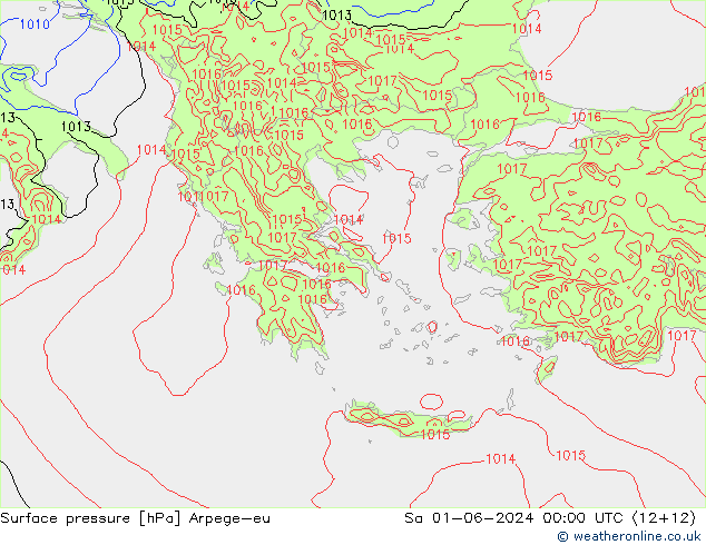 Luchtdruk (Grond) Arpege-eu za 01.06.2024 00 UTC