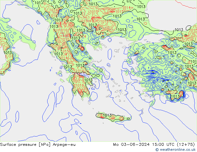 Luchtdruk (Grond) Arpege-eu ma 03.06.2024 15 UTC
