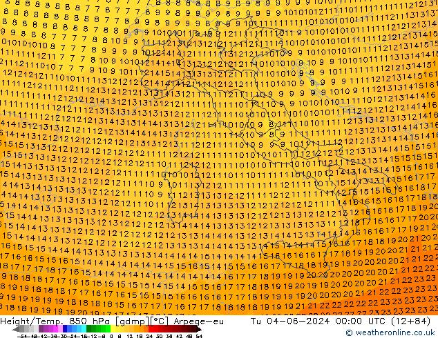 Height/Temp. 850 hPa Arpege-eu Ter 04.06.2024 00 UTC