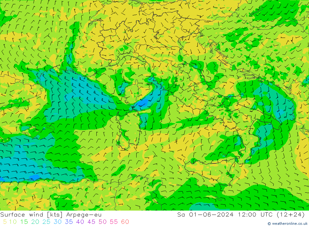 Bodenwind Arpege-eu Sa 01.06.2024 12 UTC