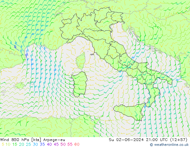 wiatr 850 hPa Arpege-eu nie. 02.06.2024 21 UTC