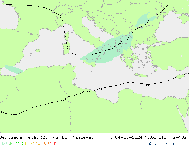 Prąd strumieniowy Arpege-eu wto. 04.06.2024 18 UTC