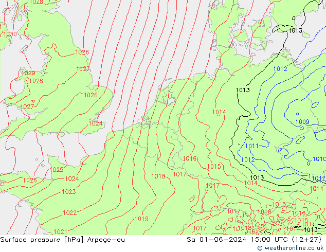 pressão do solo Arpege-eu Sáb 01.06.2024 15 UTC