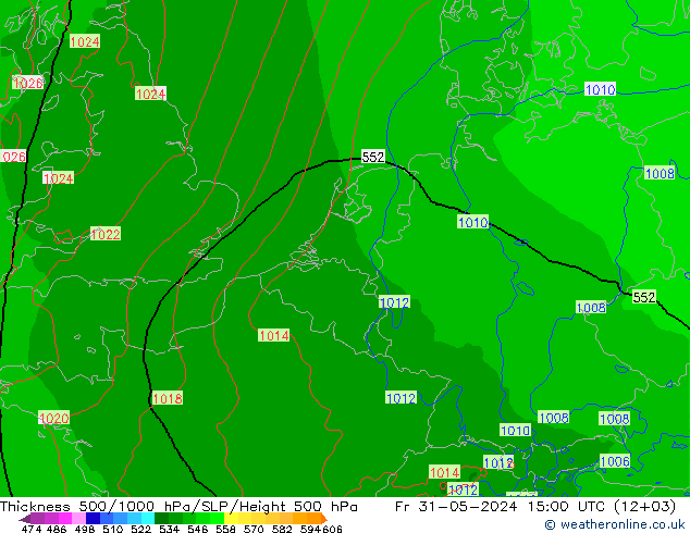 Thck 500-1000hPa Arpege-eu pt. 31.05.2024 15 UTC