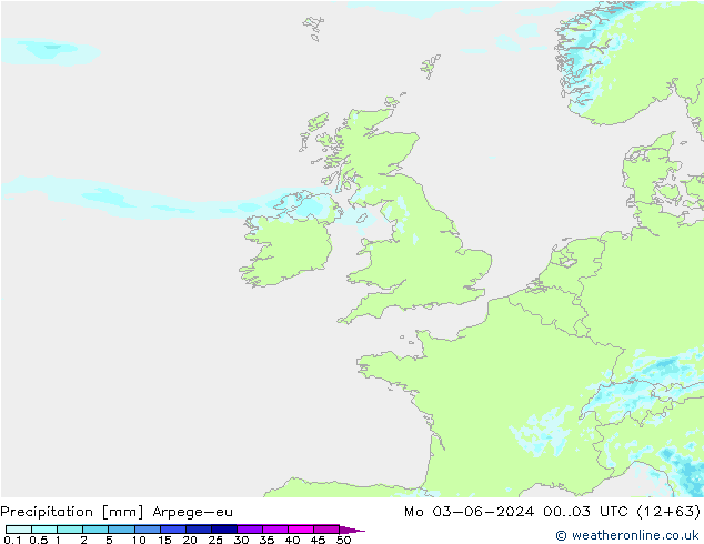 Niederschlag Arpege-eu Mo 03.06.2024 03 UTC