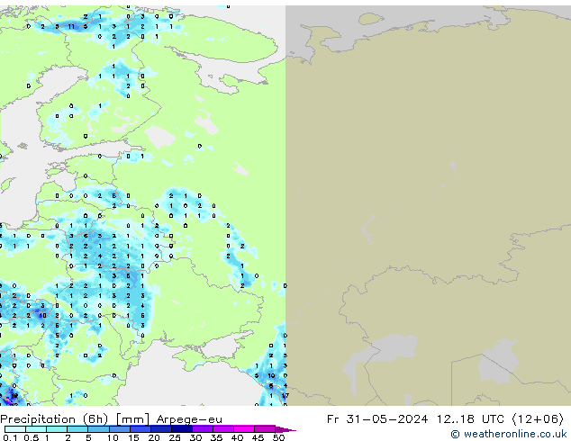 Precipitation (6h) Arpege-eu Fr 31.05.2024 18 UTC