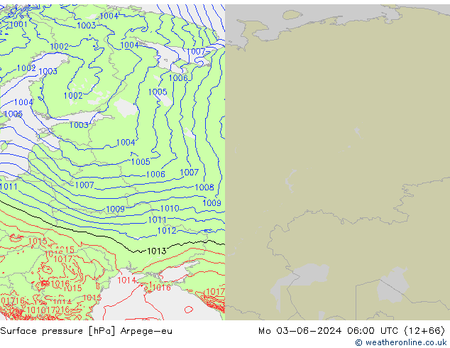 приземное давление Arpege-eu пн 03.06.2024 06 UTC