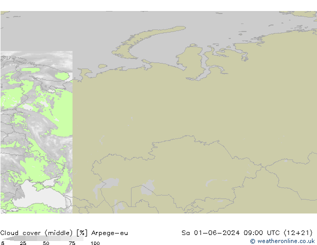 Nubi medie Arpege-eu sab 01.06.2024 09 UTC