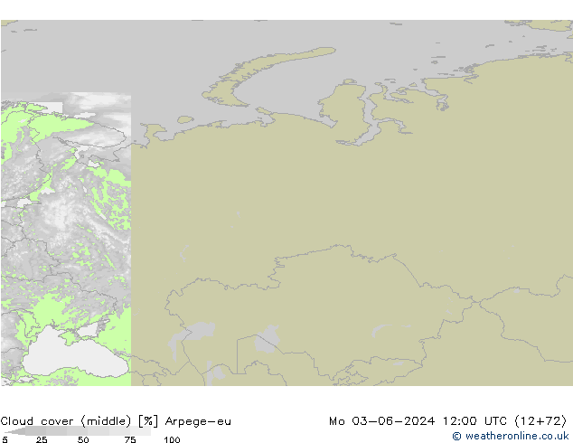 Nuages (moyen) Arpege-eu lun 03.06.2024 12 UTC
