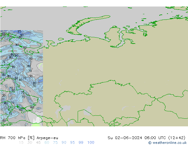 RV 700 hPa Arpege-eu zo 02.06.2024 06 UTC