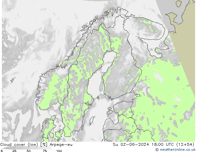 nízká oblaka Arpege-eu Ne 02.06.2024 18 UTC