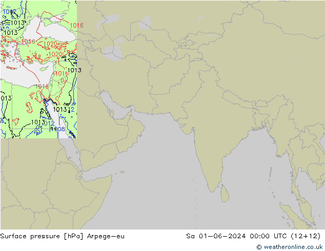 Atmosférický tlak Arpege-eu So 01.06.2024 00 UTC