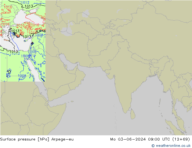Yer basıncı Arpege-eu Pzt 03.06.2024 09 UTC