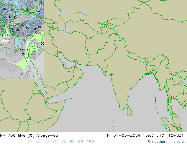 RH 700 hPa Arpege-eu  31.05.2024 15 UTC