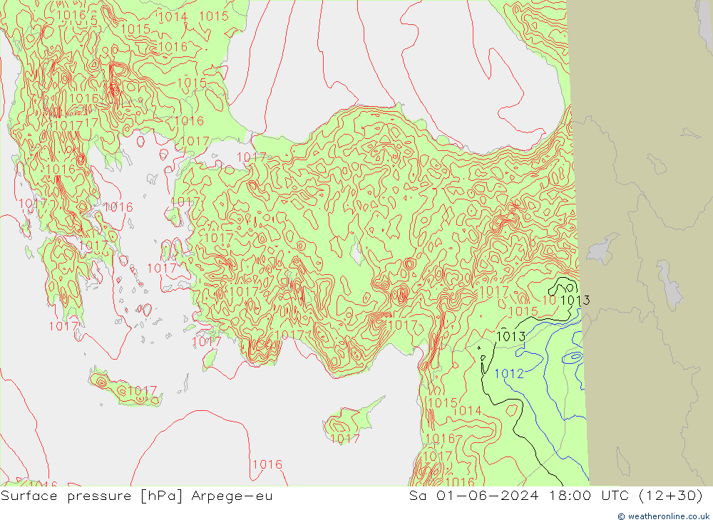 Luchtdruk (Grond) Arpege-eu za 01.06.2024 18 UTC